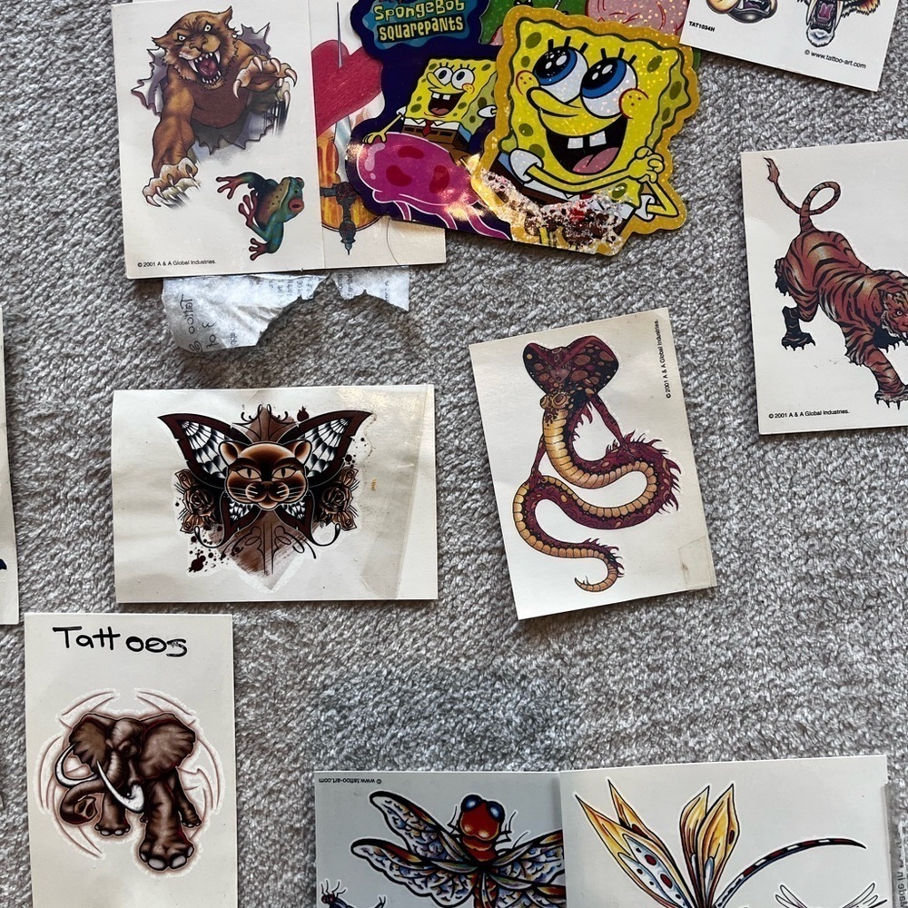 Vintage Temporary Tattoos and Vintage sticker lot (Spongebob, Hulk, etc) - Picture 4 of 13